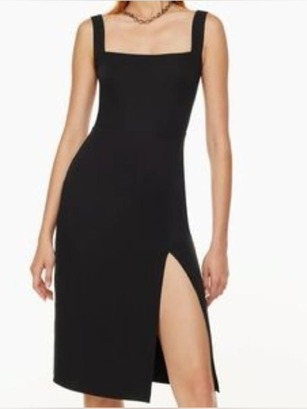 Aritzia Babaton Black 90’s Slit Midi Dress Size 10